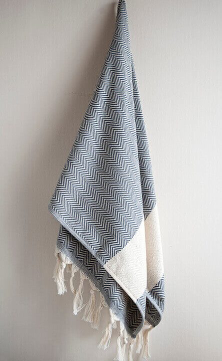 Hamam-Square-Dark-Grey-Herringbone-Hand-Towel