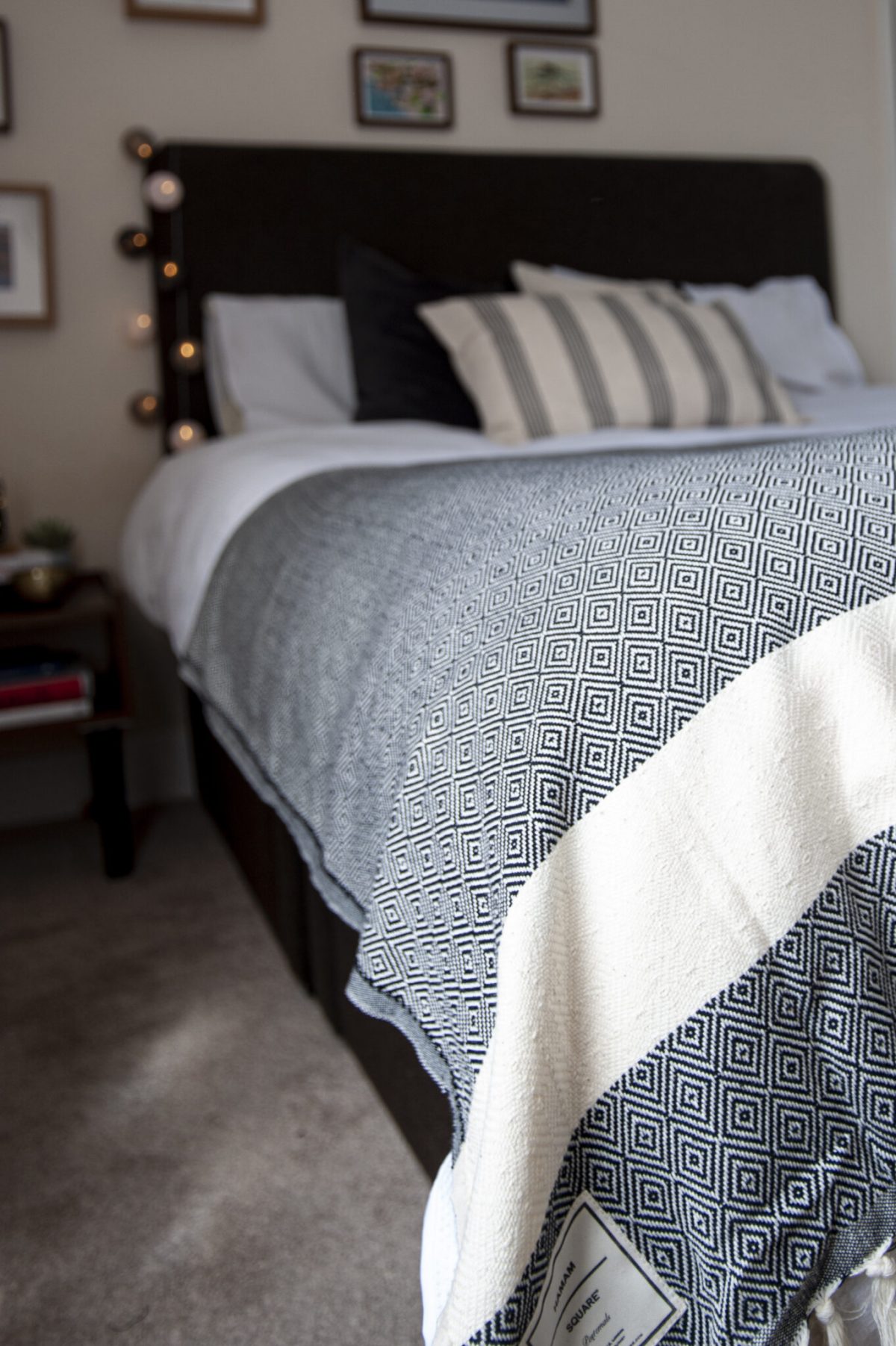 Diamond-Black-Blanket-Extra-Large-Double-King-size-bed-Cotton