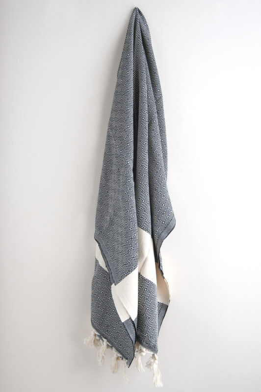 Hamam-Square-Original-Turkish-Peshtemal-Pestemal-Diamond-Black-beach-towel