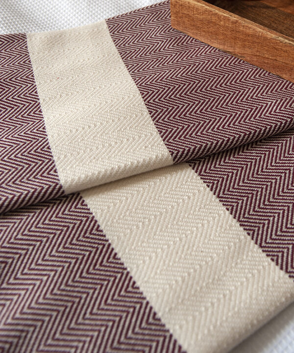 Herringbone-Ruby-Red-Blanket-Extra-Large-Double-King-size-bed-Cotton
