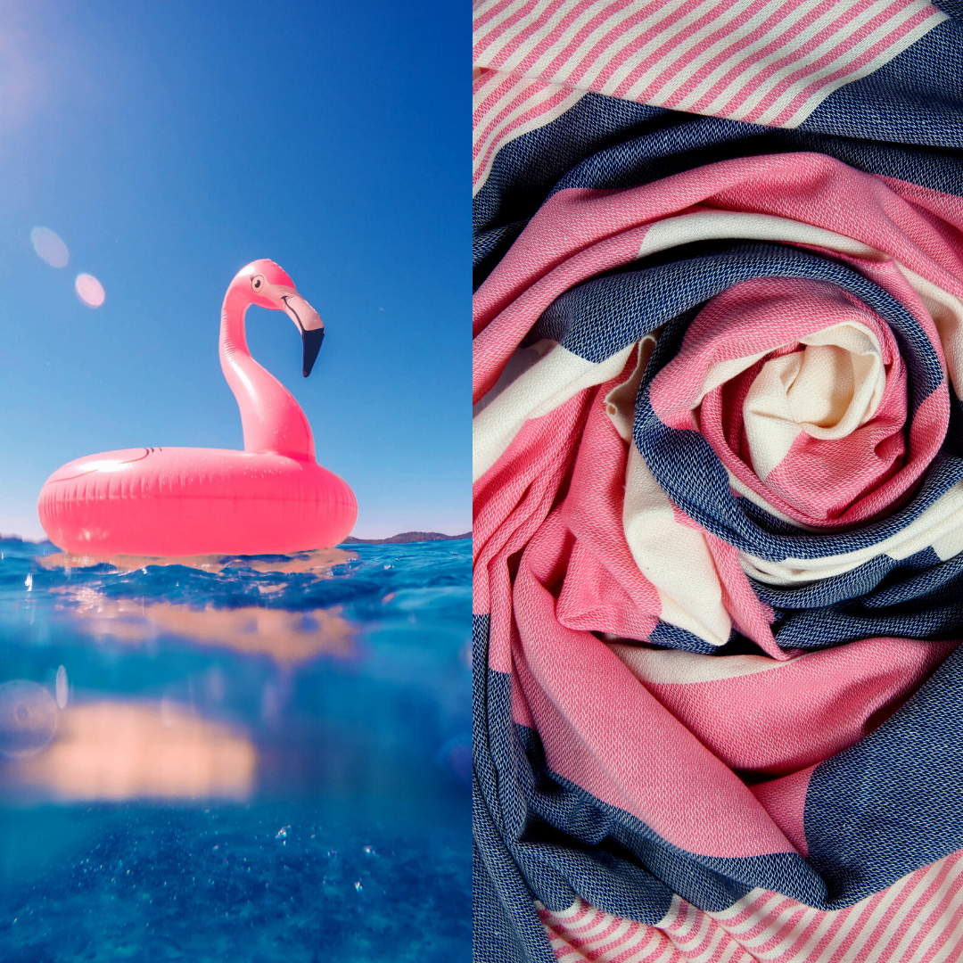 Hamam-Square-Original-Turkish-Peshtemal-Pestemal-Coton-Fuchsia-Blue-beach-towel