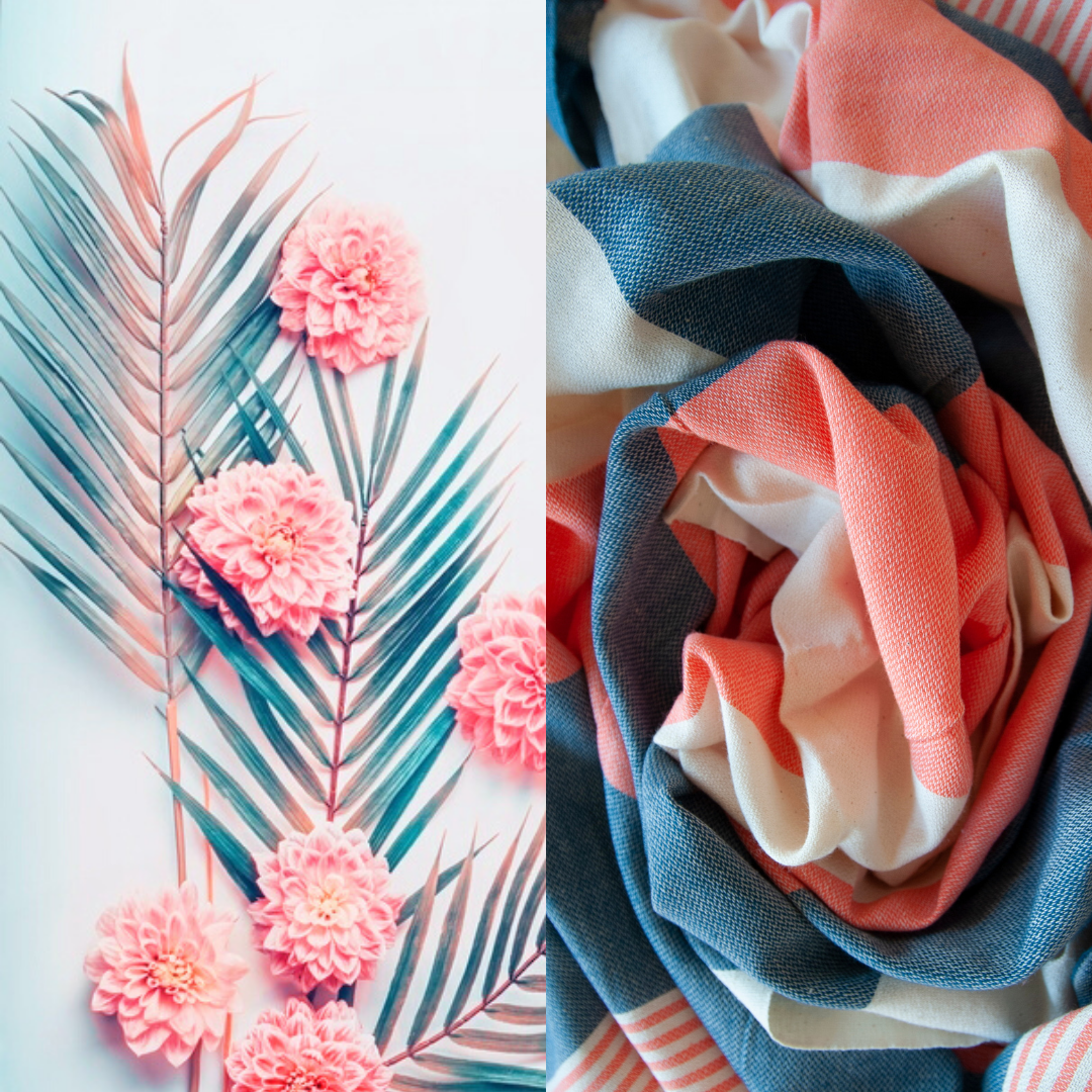 Hamam-Square-Original-Turkish-Peshtemal-Pestemal-Coton-Orange-Turquoise-beach-towel