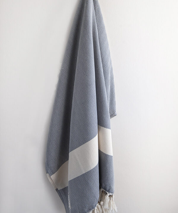 Hamam-Square-Original-Turkish-Herringbone-Dark-Grey-beach-towel