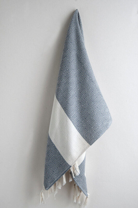 Hamam-Square-Dark-Grey-Diamond-Hand-Towel