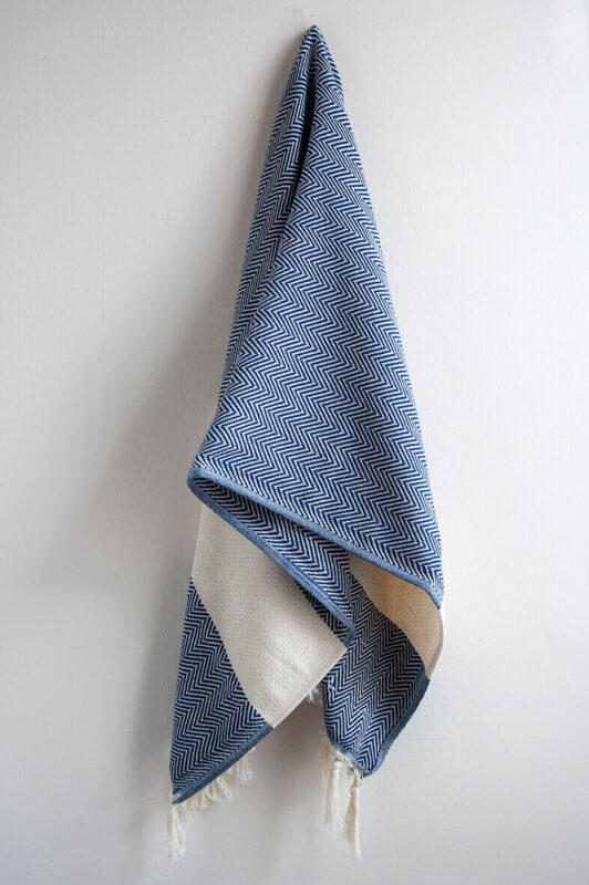 Hamam-Square-Navy-Blue-Herringbone-Hand-Towel