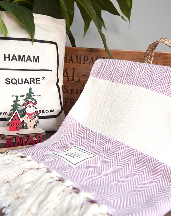 Hamam Square Original Turkish Herringbone Dusty Pink beach towel4 copy
