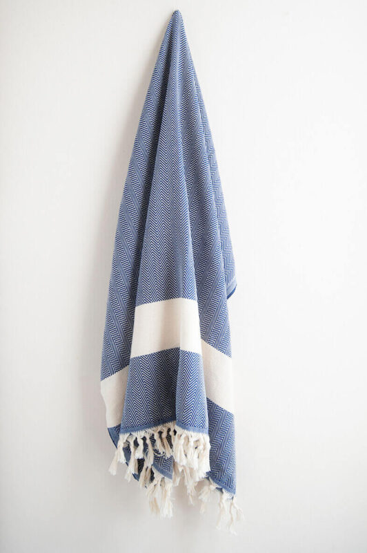 Hamam-Square-Original-Turkish-Herringbone-Navy-Blue-beach-towel