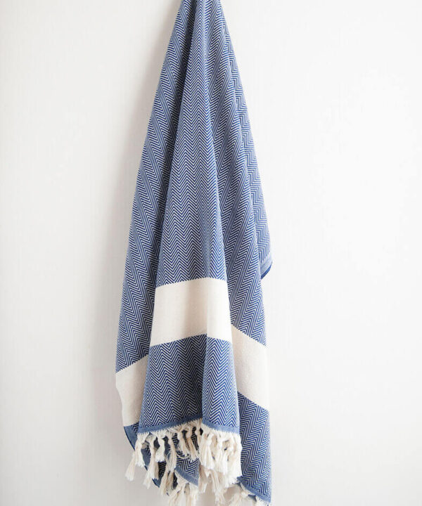 Hamam-Square-Original-Turkish-Herringbone-Navy-Blue-beach-towel