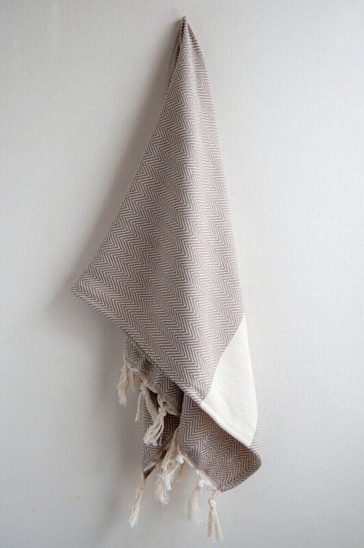 Hamam-Square-Sandy-Beige-Herringbone-Hand-Towel