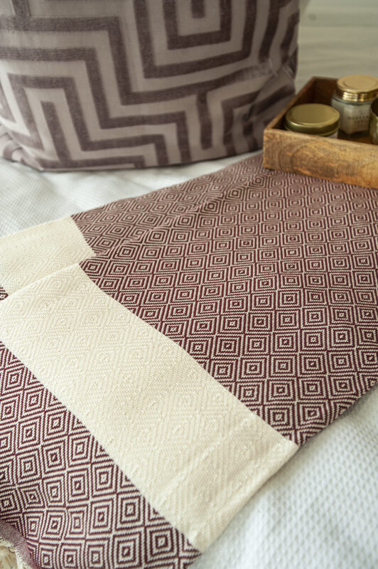 Diamond Ruby Red Blanket Extra Large Double King size bed Cotton
